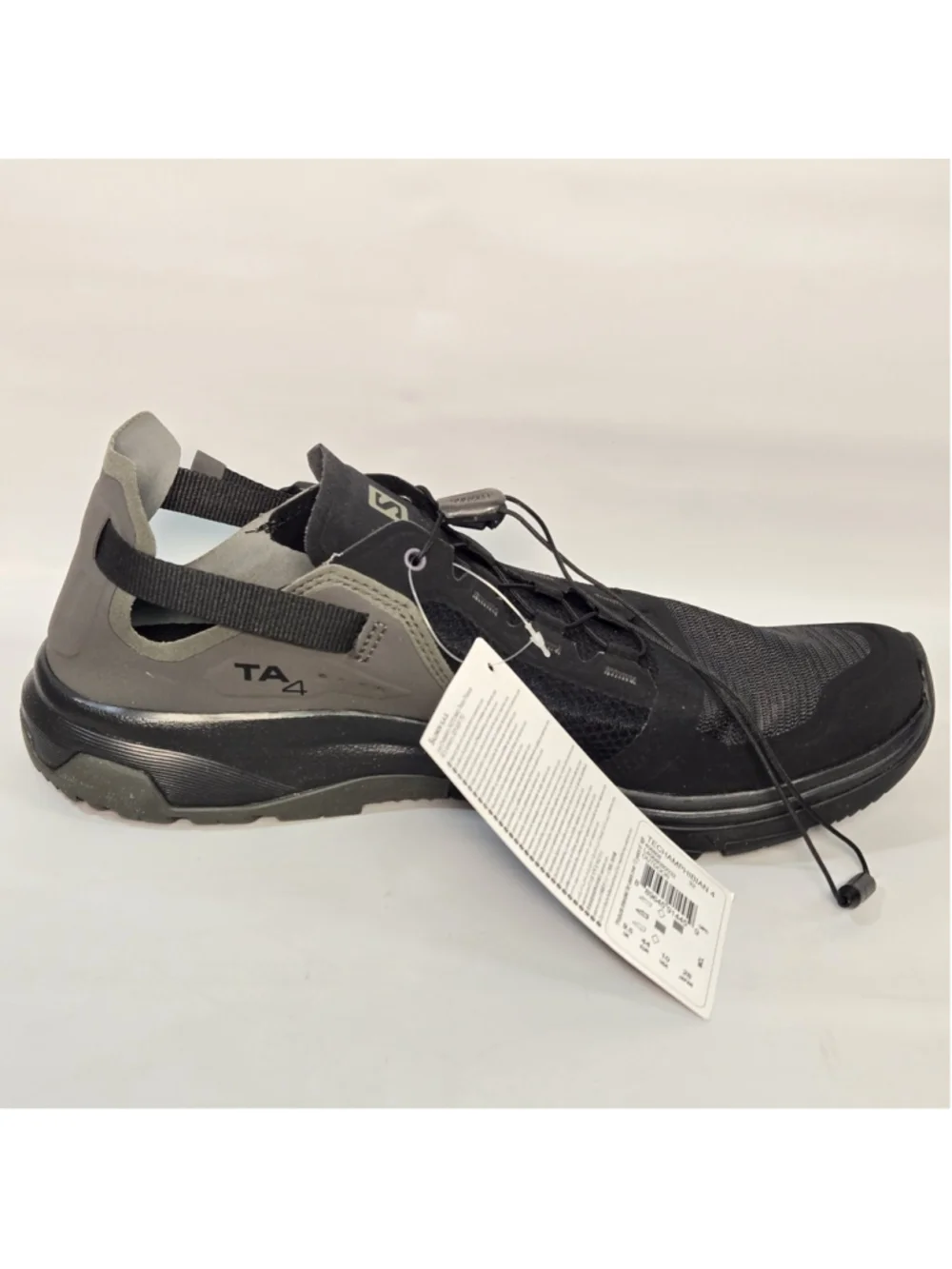 Salomon Techamphibian 4 Water Shoes Men's 10 Black Gray Quicklace Trail Hiking